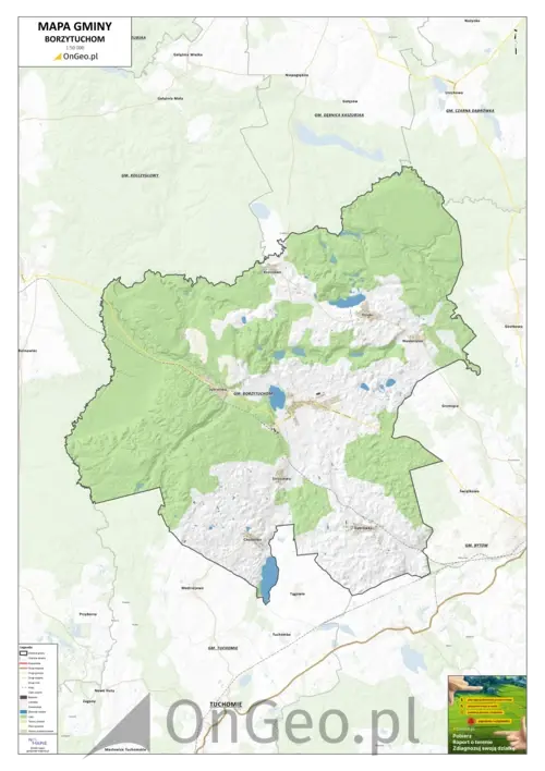 Mapa gminy Borzytuchom